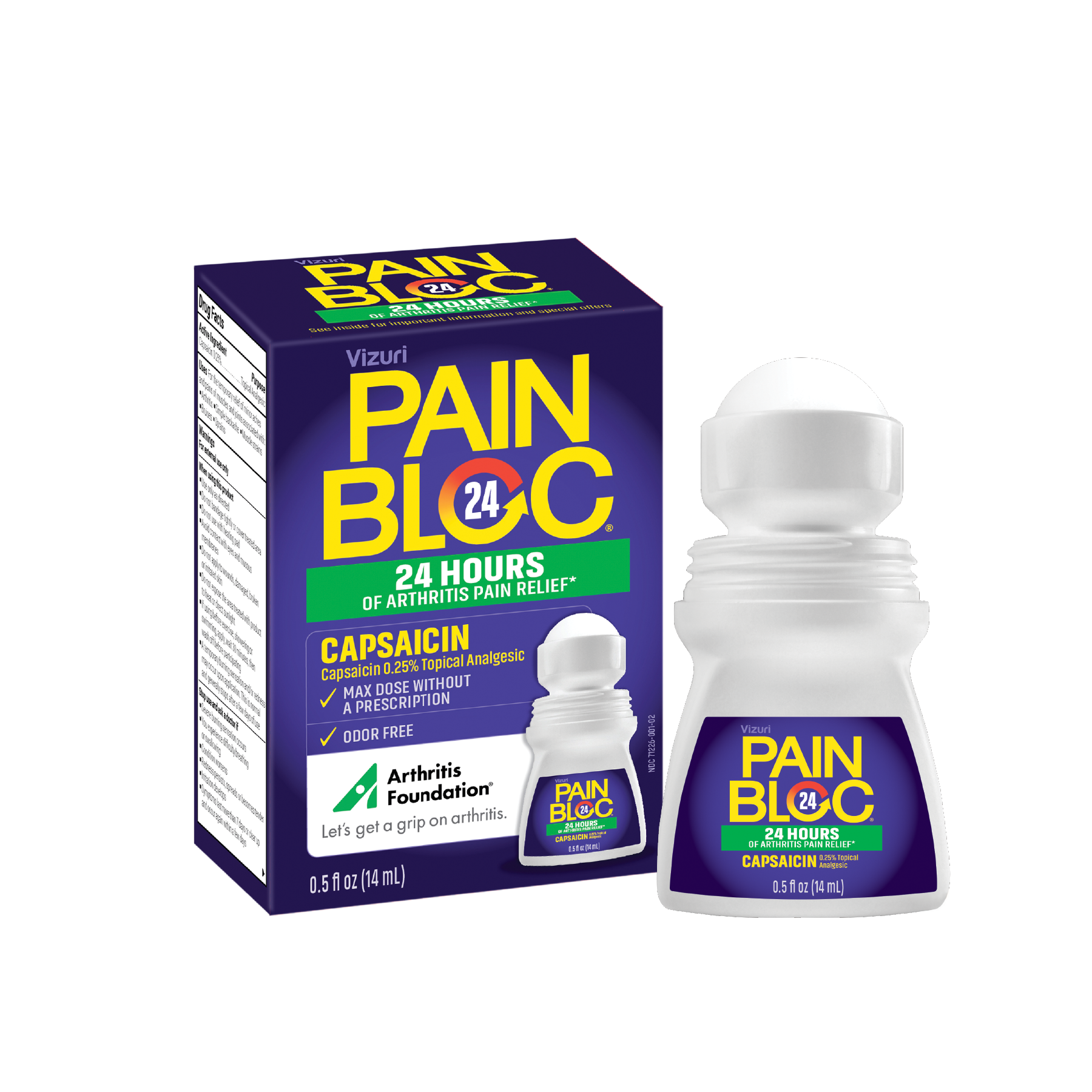 PainBloc24, Topical Capsaicin Arthritis Pain Relief, 0.5oz ...